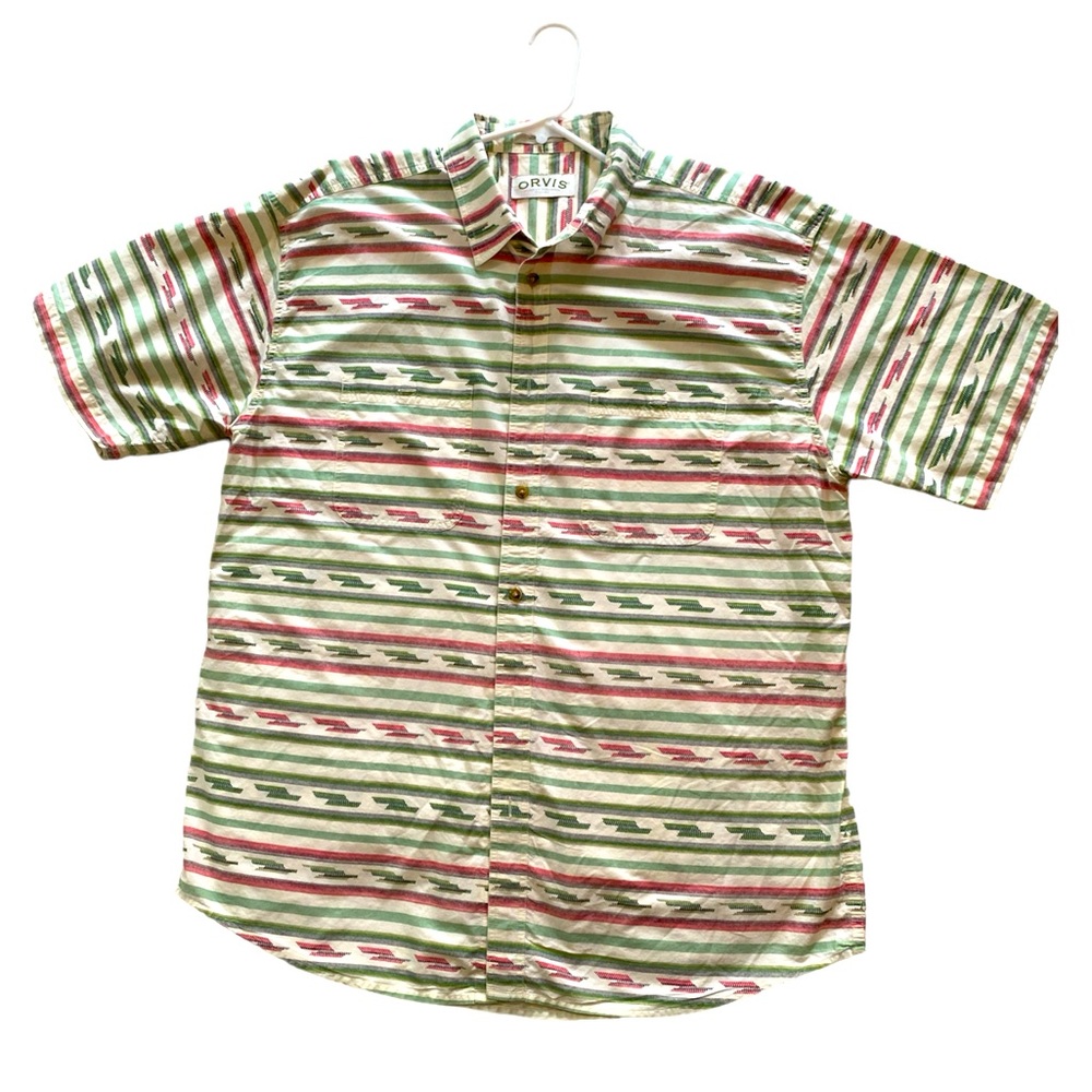 Orvis Short Sleeve Button Up Shirt Mens XL  Southwest Cowboy